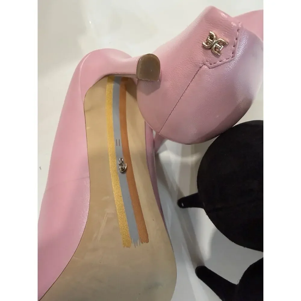 Women's Sam Edelman Hazel Pumps Baltic Black Suede Pink Lot Of 2 Size 11 NWOB
